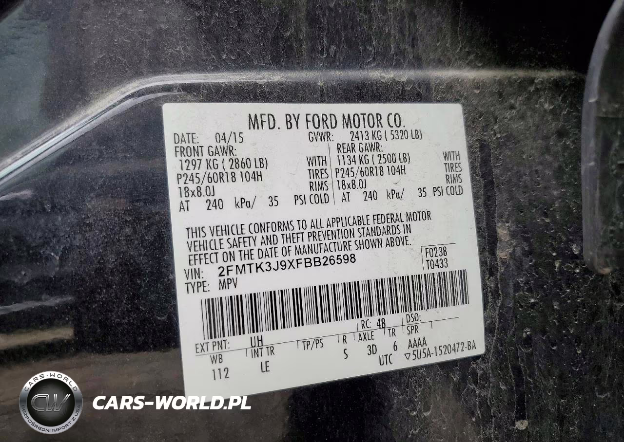 2015 Ford Edge Sel VIN:2FMTK3J9XFBB26598 - 13