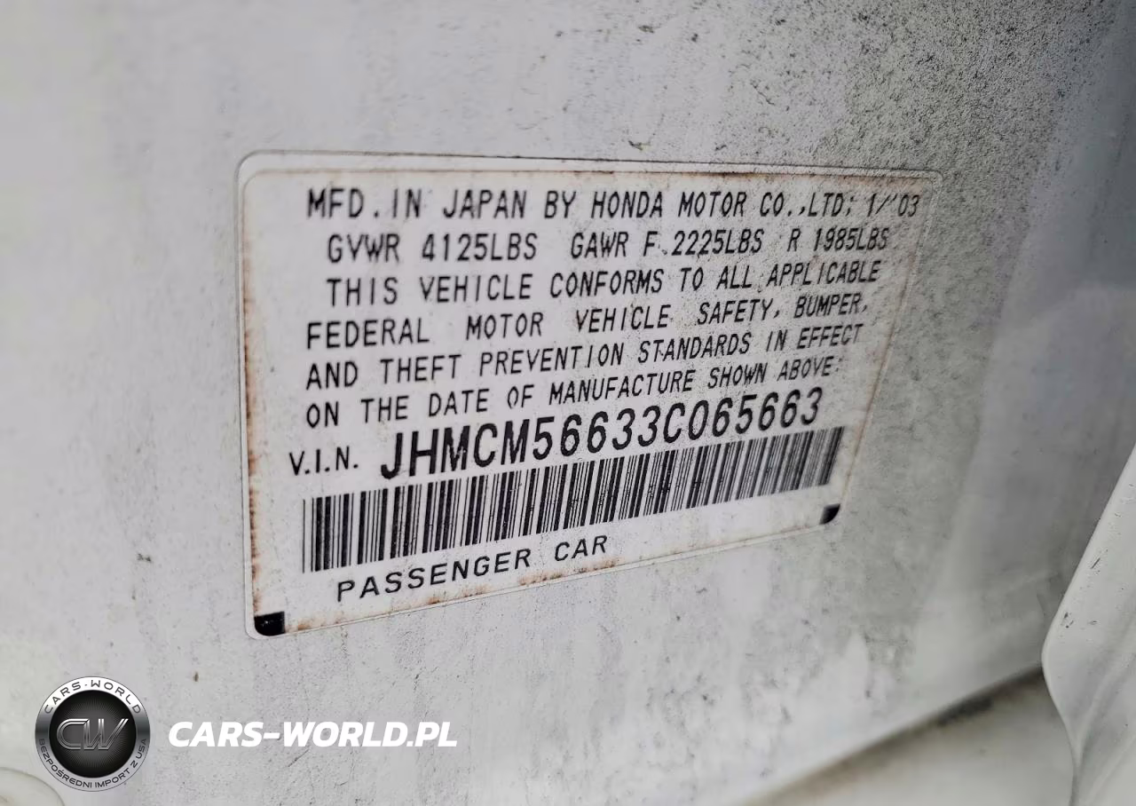 2003 Honda Accord Ex VIN:JHMCM56633C065663 - 12