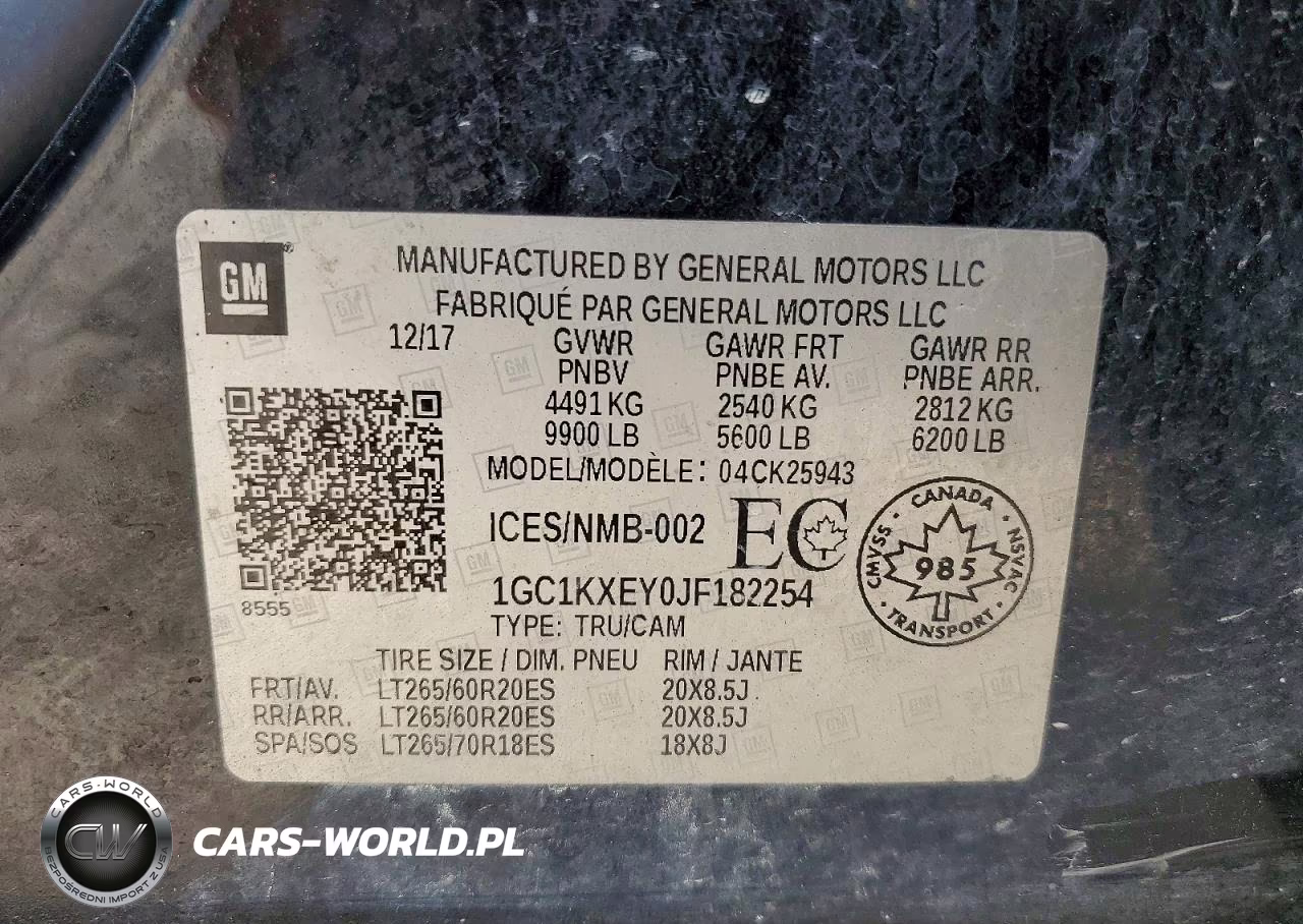 2018 Chevrolet Silverado K2500 High VIN:1GC1KXEY0JF182254 - 14