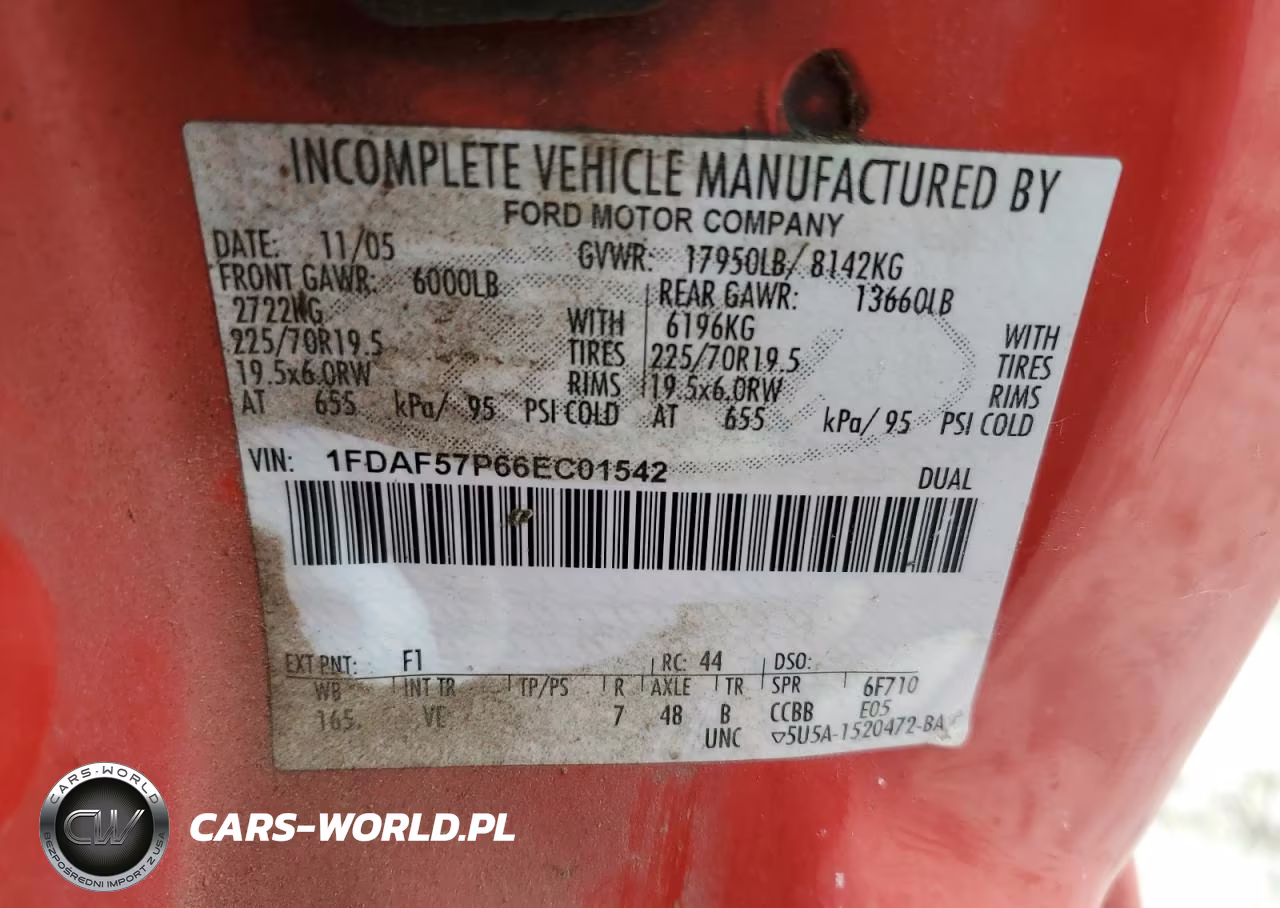 2006 Ford F550 Super Duty VIN:1FDAF57P66EC01542 - 13