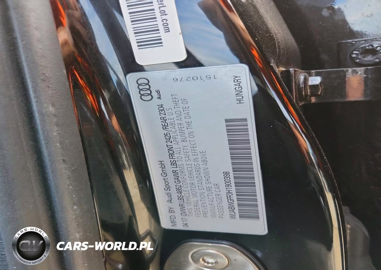 2017 Audi Rs3 VIN:WUABWGFF0H1900398 - 12