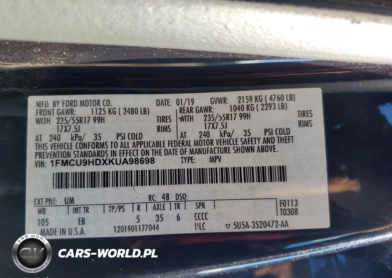 2019 Ford Escape Sel VIN:1FMCU9HDXKUA98698 - 13