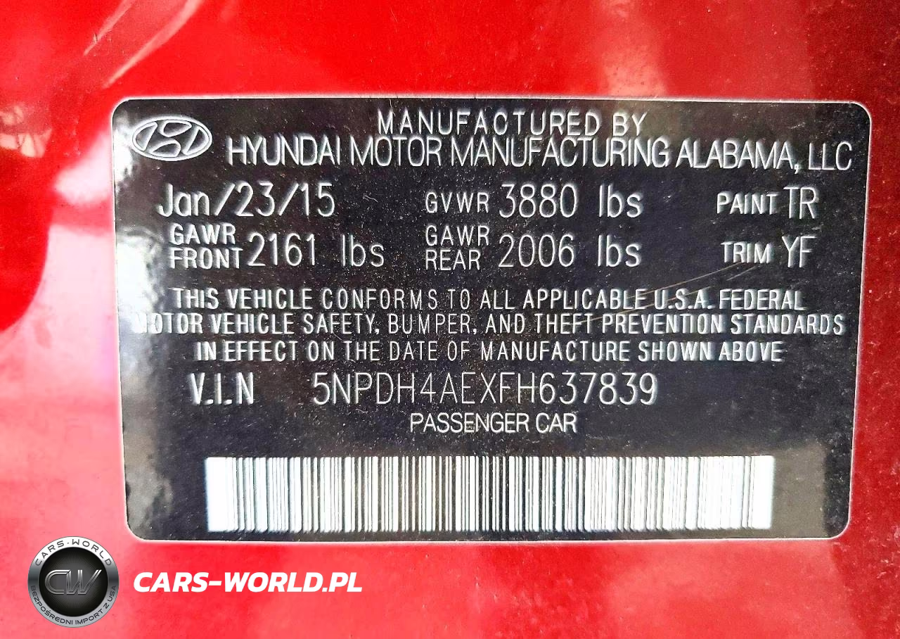 2015 Hyundai Elantra Se VIN:5NPDH4AEXFH637839 - 12