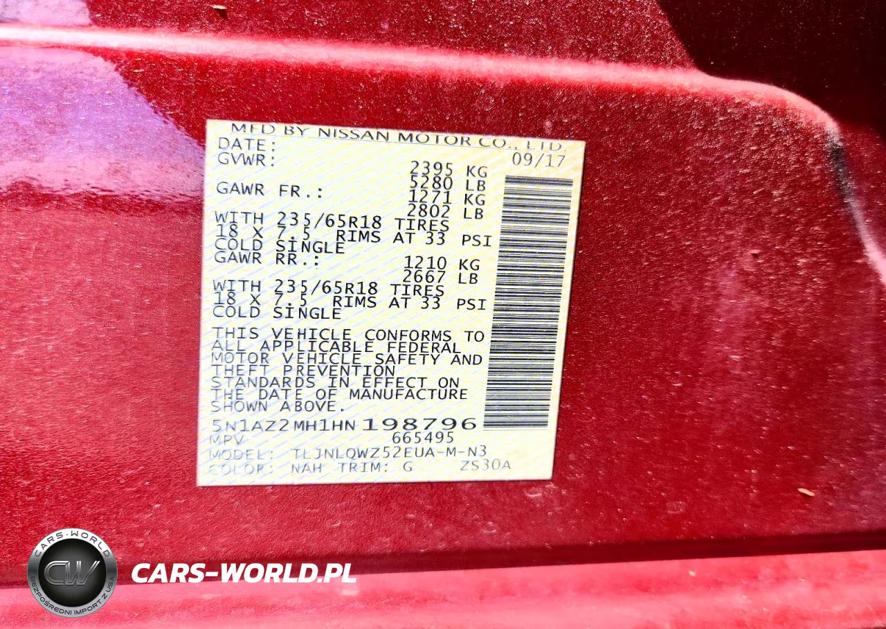 2017 Nissan Murano Sv VIN:5N1AZ2MH1HN198796 - 13