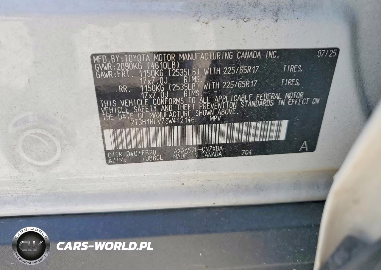2025 Toyota Rav4 Le VIN:2T3H1RFV7SW412146 - 13