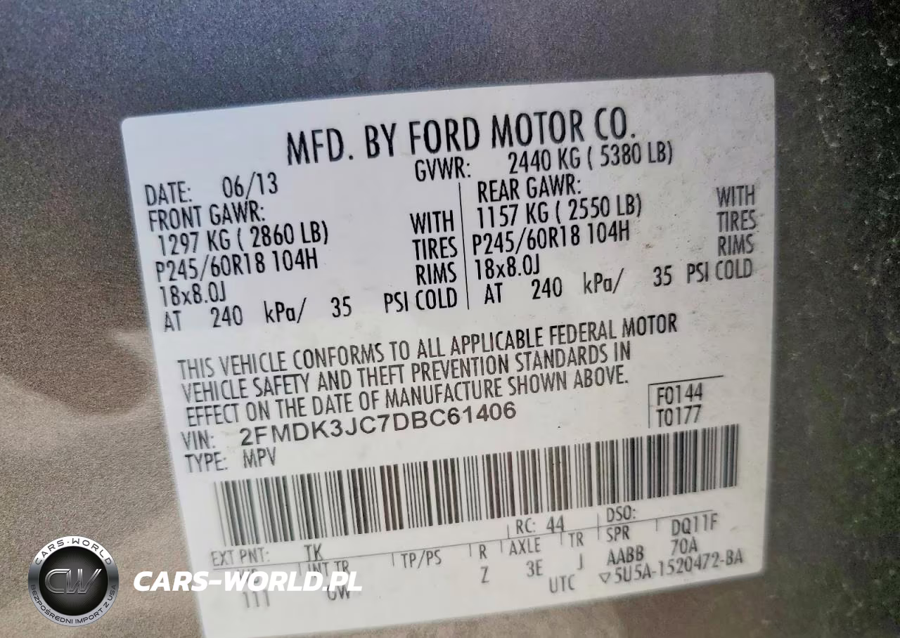 2013 Ford Edge Sel VIN:2FMDK3JC7DBC61406 - 13