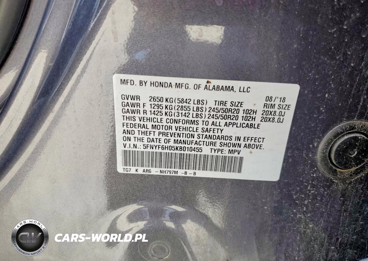 2019 Honda Pilot Elite VIN:5FNYF6H05KB010455 - 13