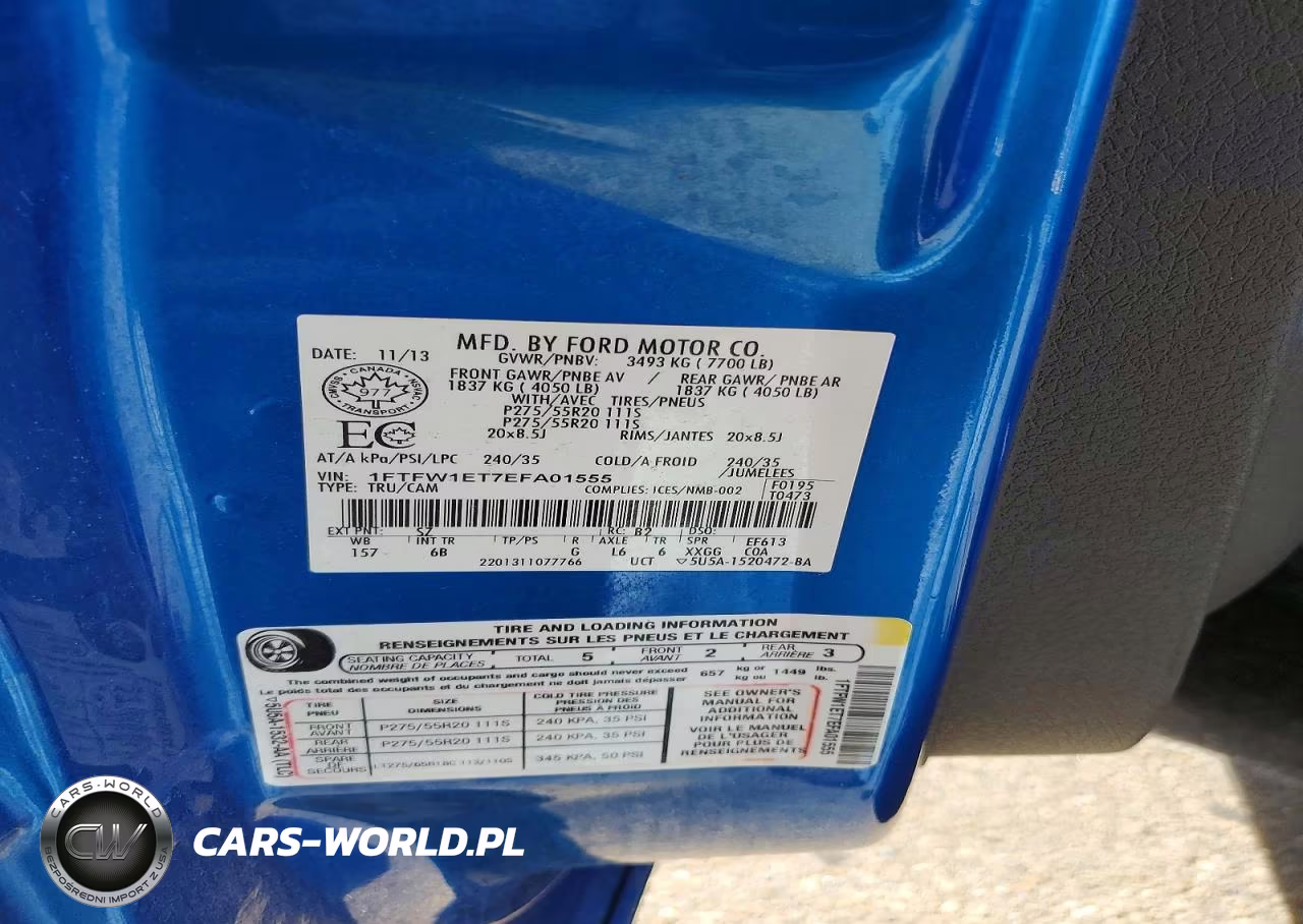 2014 Ford F150 Supercrew VIN:1FTFW1ET7EFA01555 - 12
