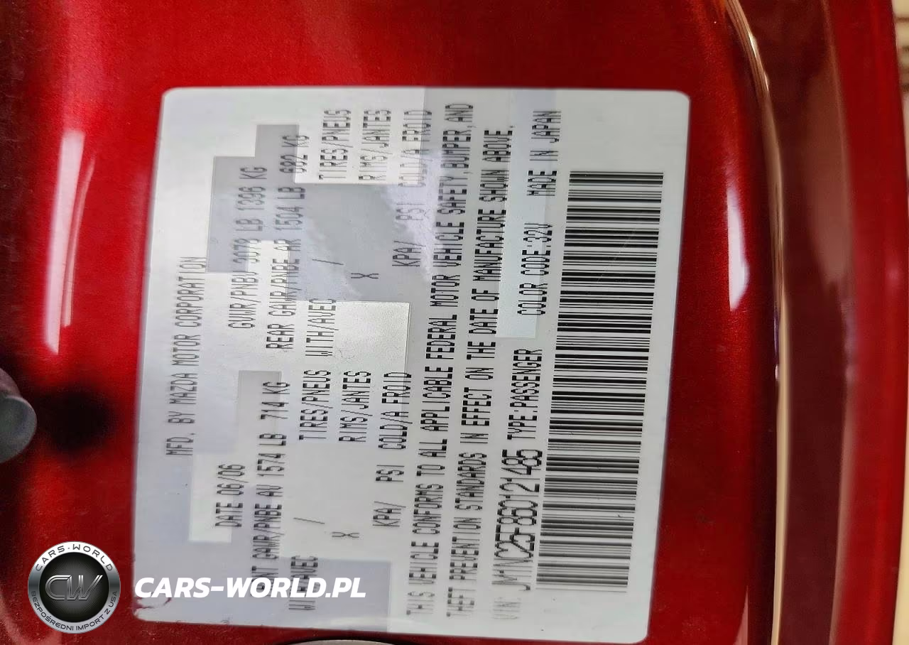2006 Mazda Mx-5 Miata VIN:JM1NC25F860121485 - 12