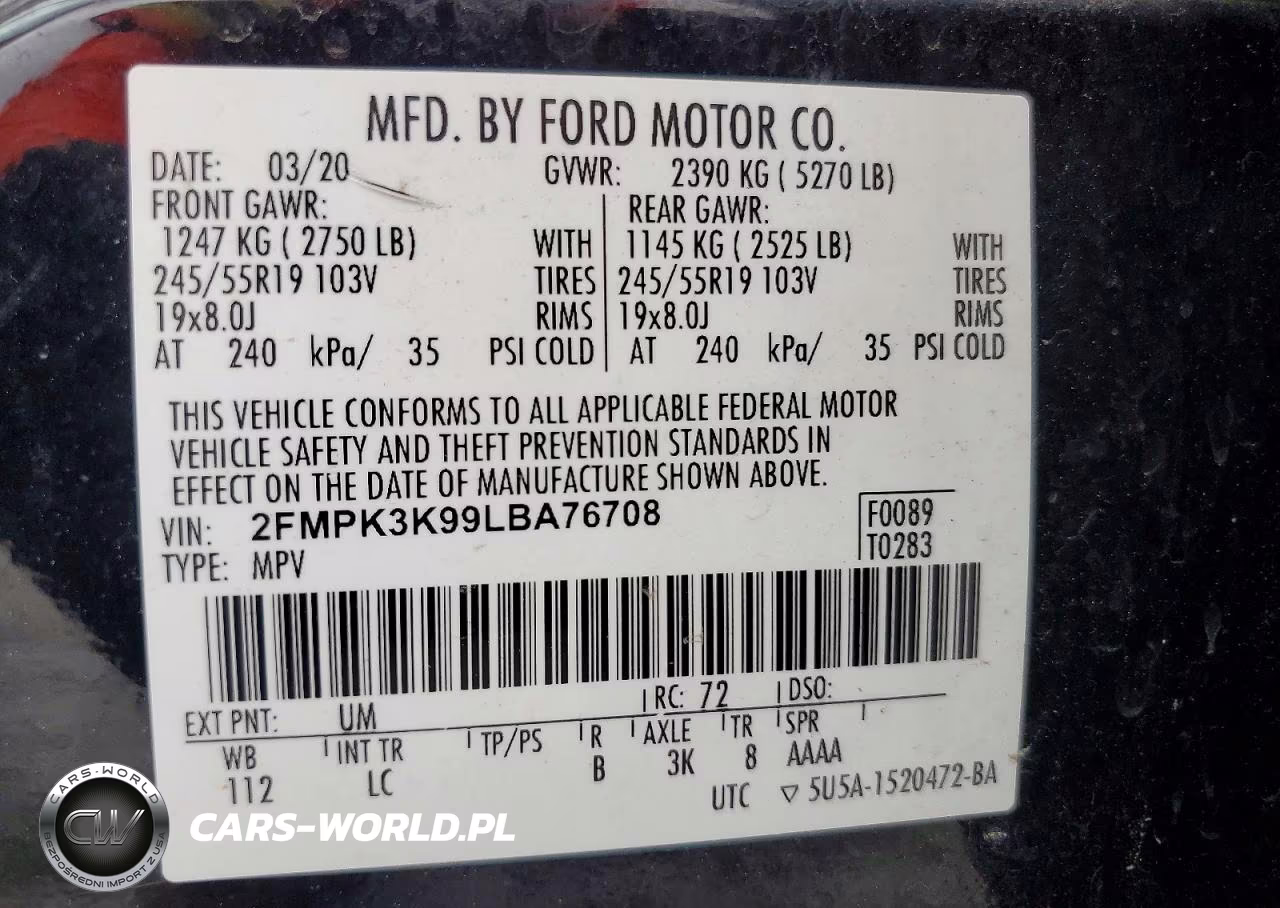 2020 Ford Edge Titanium VIN:2FMPK3K99LBA76708 - 13