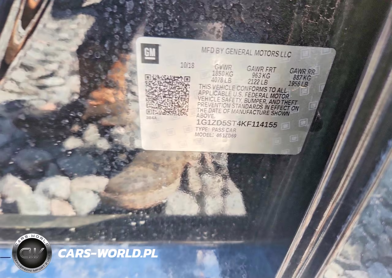 2019 Chevrolet Malibu Lt VIN:1G1ZD5ST4KF114155 - 12