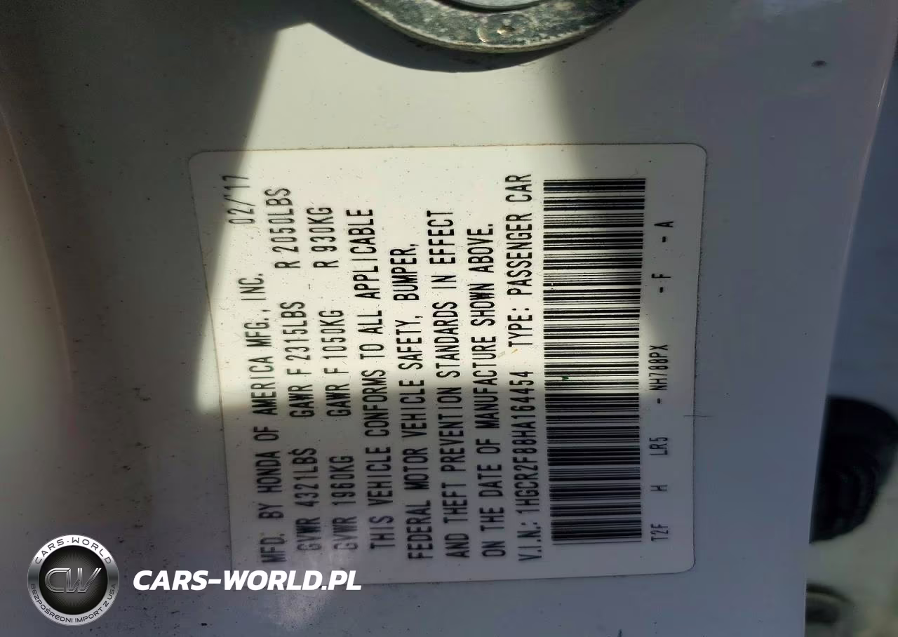 2017 Honda Accord Exl VIN:1HGCR2F88HA164454 - 12