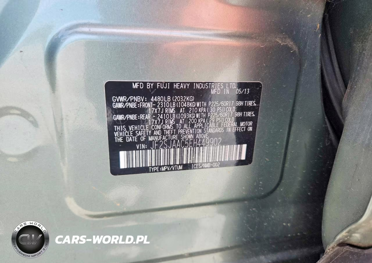 2014 Subaru Forester VIN:JF2SJAAC5EH449902 - 13