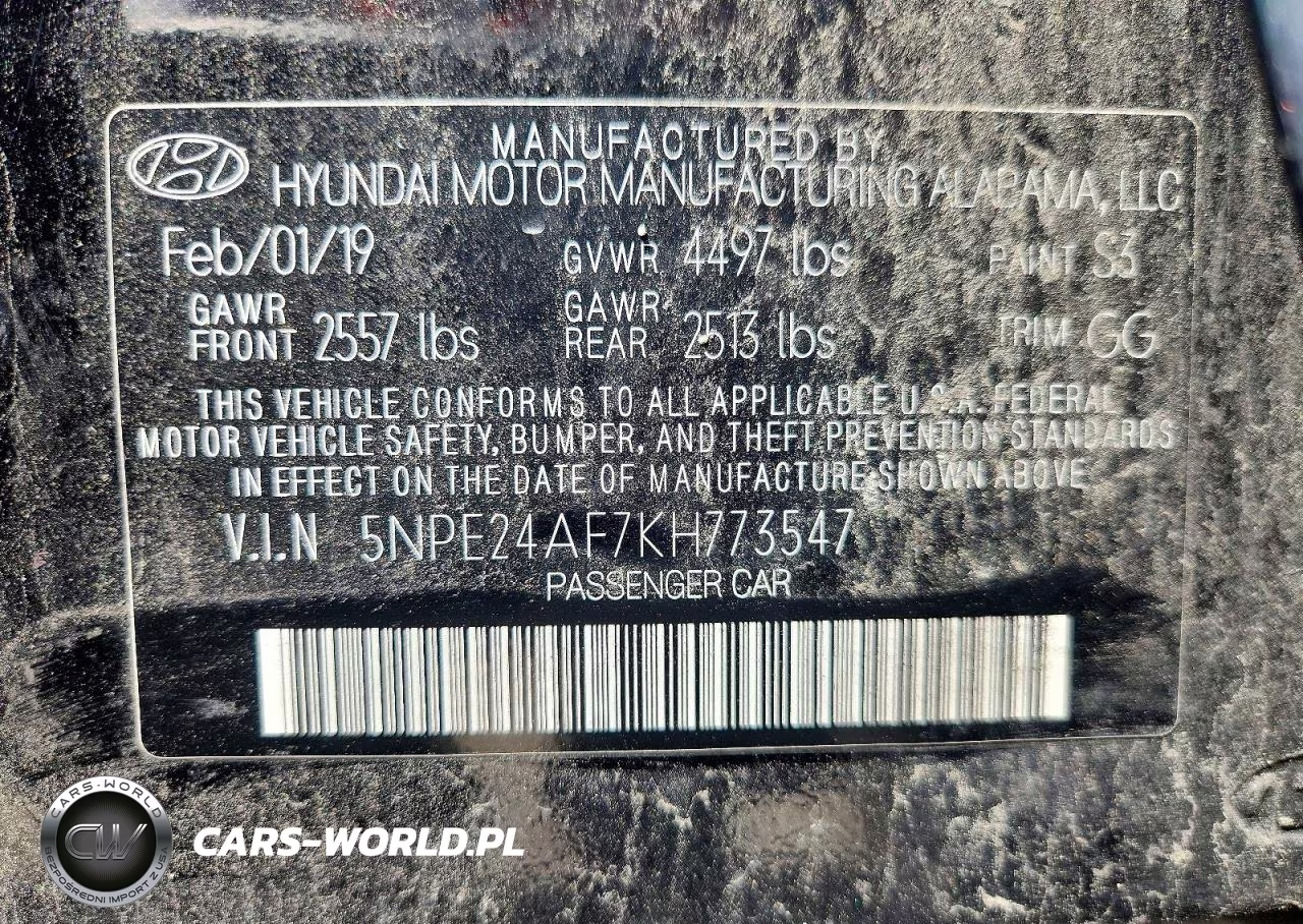 2019 Hyundai Sonata Se VIN:5NPE24AF7KH773547 - 12