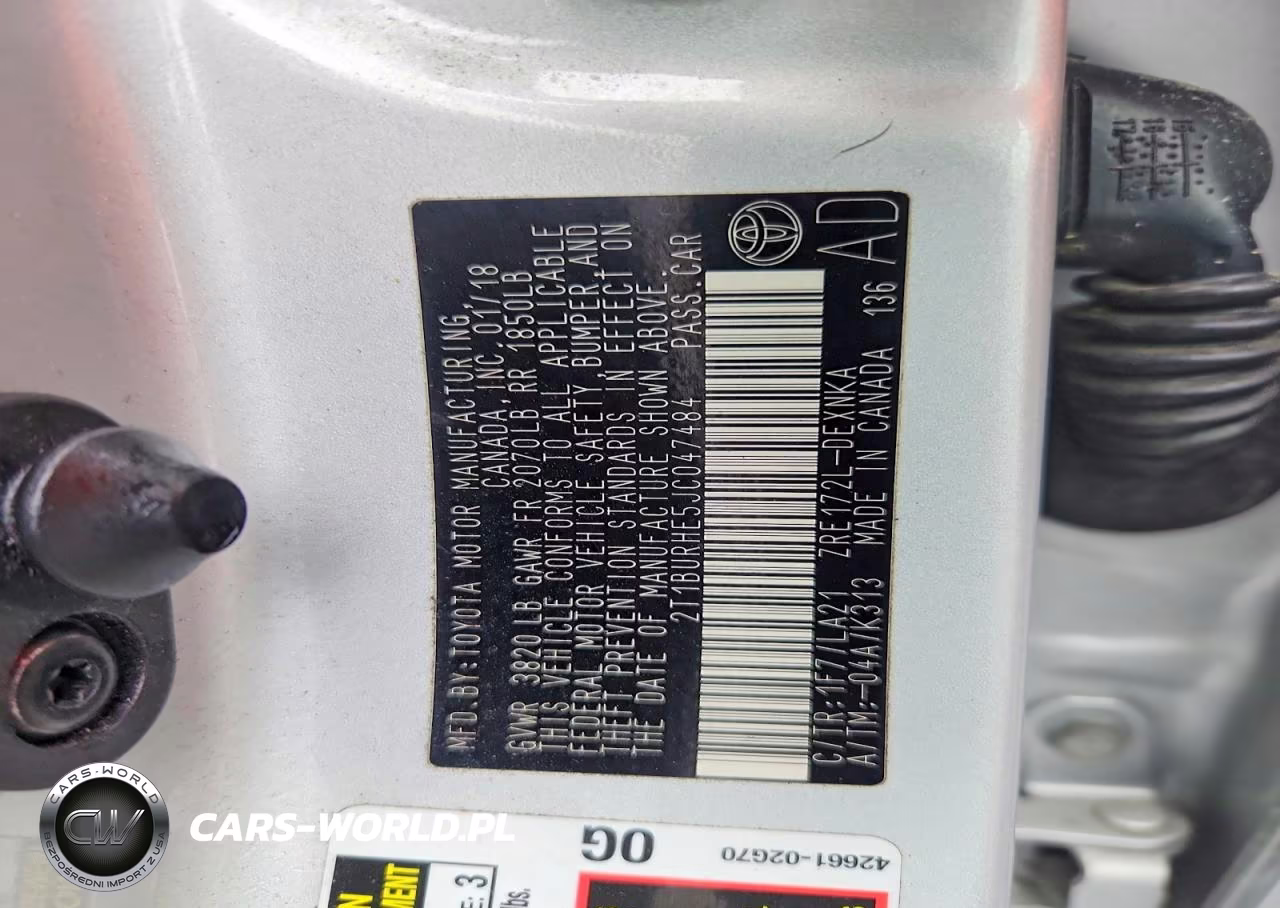 2018 Toyota Corolla Xle VIN:2T1BURHE5JC047484 - 12