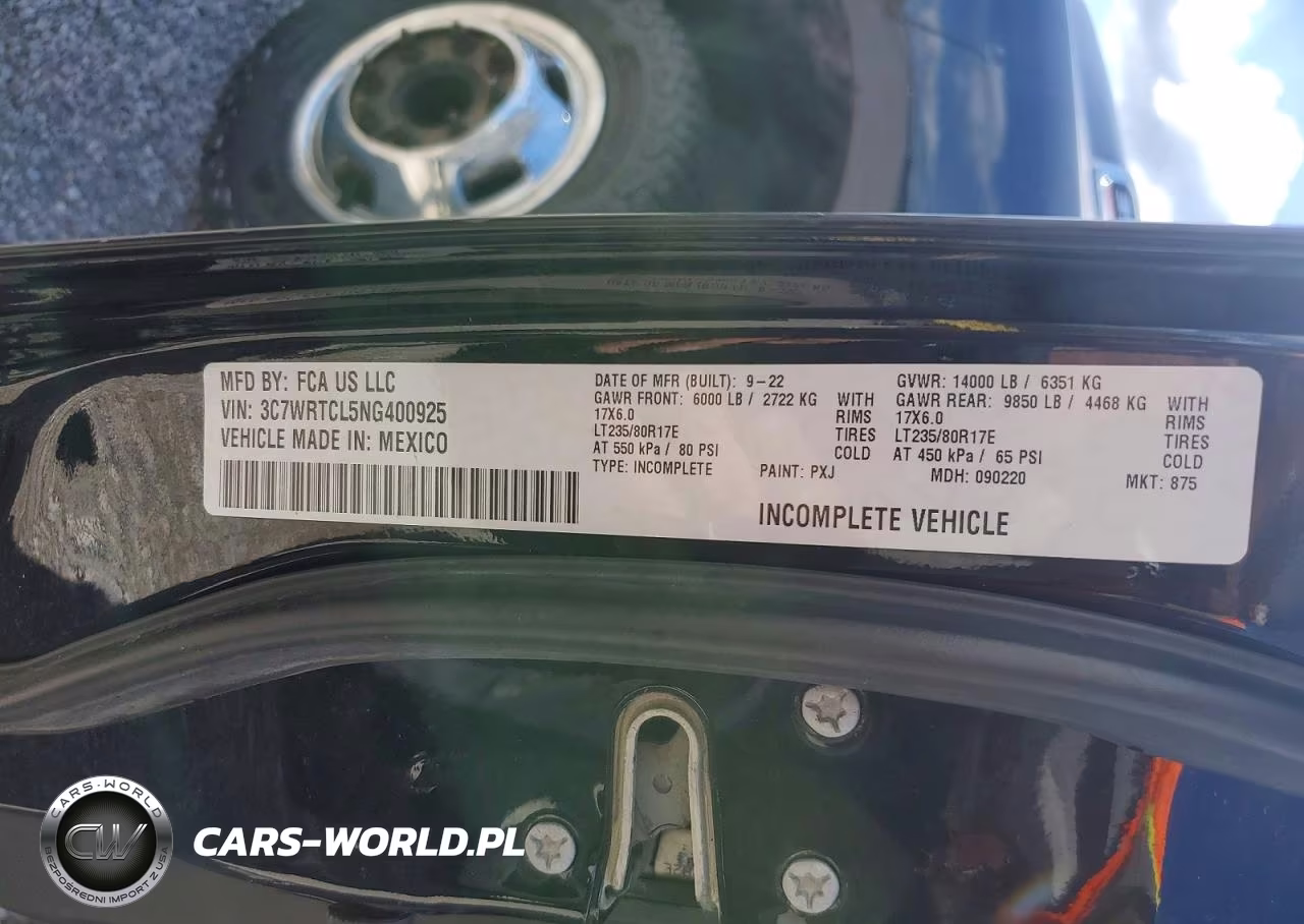 2022 Ram 3500 VIN:3C7WRTCL5NG400925 - 12