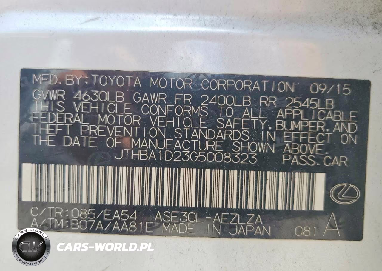 2016 Lexus Is 200T VIN:JTHBA1D23G5008323 - 12