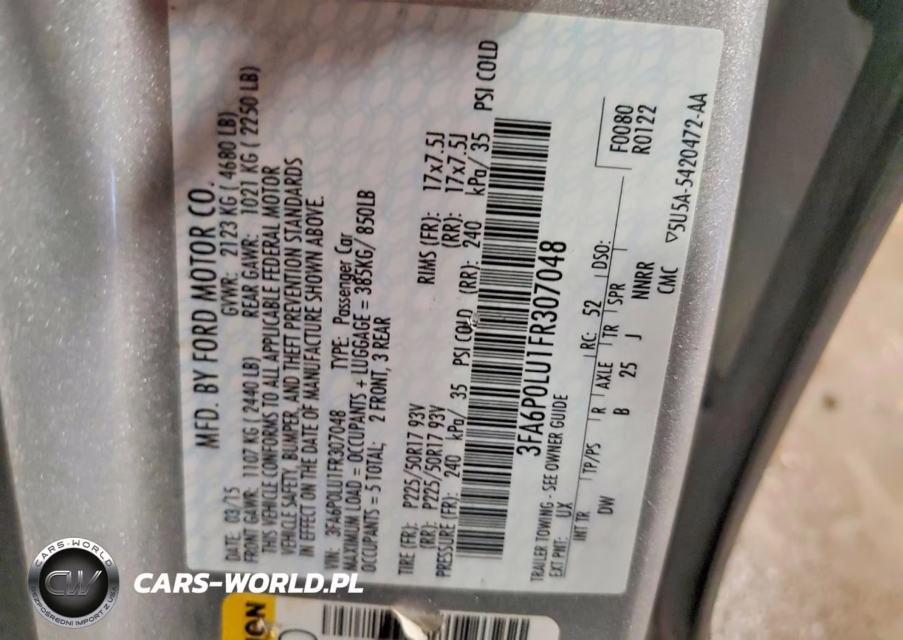 2015 Ford Fusion Se Hybrid VIN:3FA6P0LU1FR307048 - 12