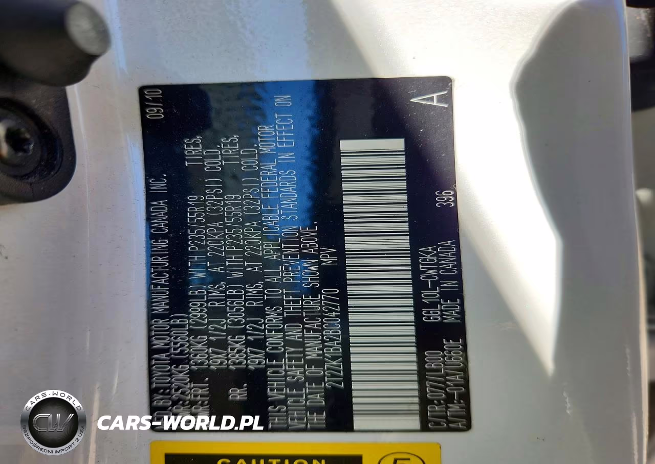 2011 Lexus Rx 350 VIN:2T2ZK1BA2BC042770 - 12