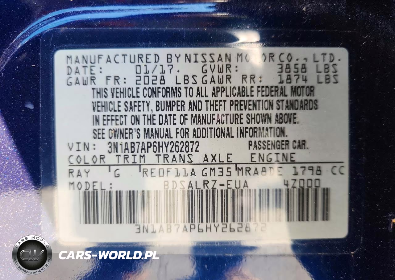 2017 Nissan Sentra VIN:3N1AB7AP6HY262872 - 12