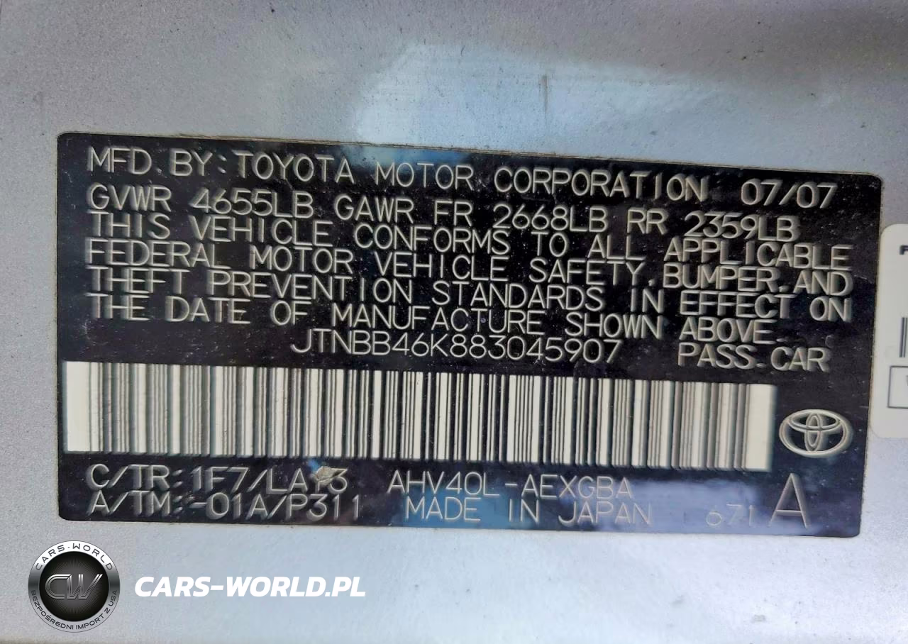 2008 Toyota Camry Hybrid VIN:JTNBB46K883045907 - 12