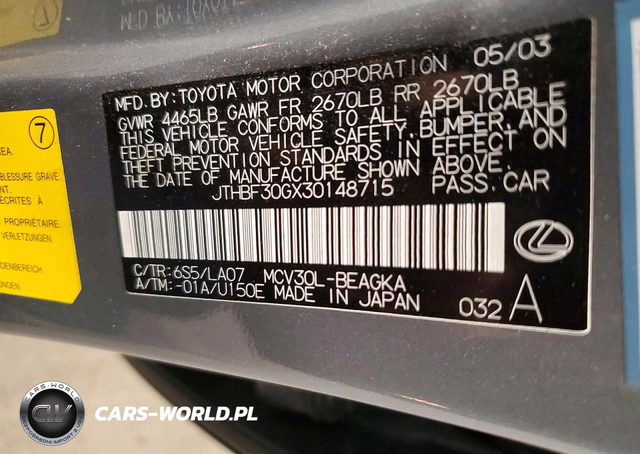 2003 Lexus Es 300 VIN:JTHBF30GX30148715 - 12