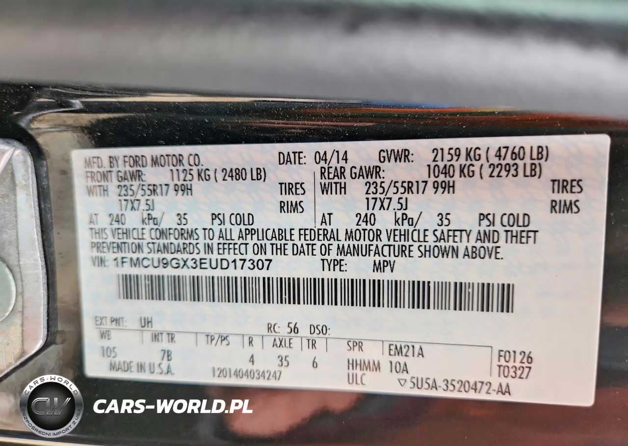 2014 Ford Escape Se VIN:1FMCU9GX3EUD17307 - 13