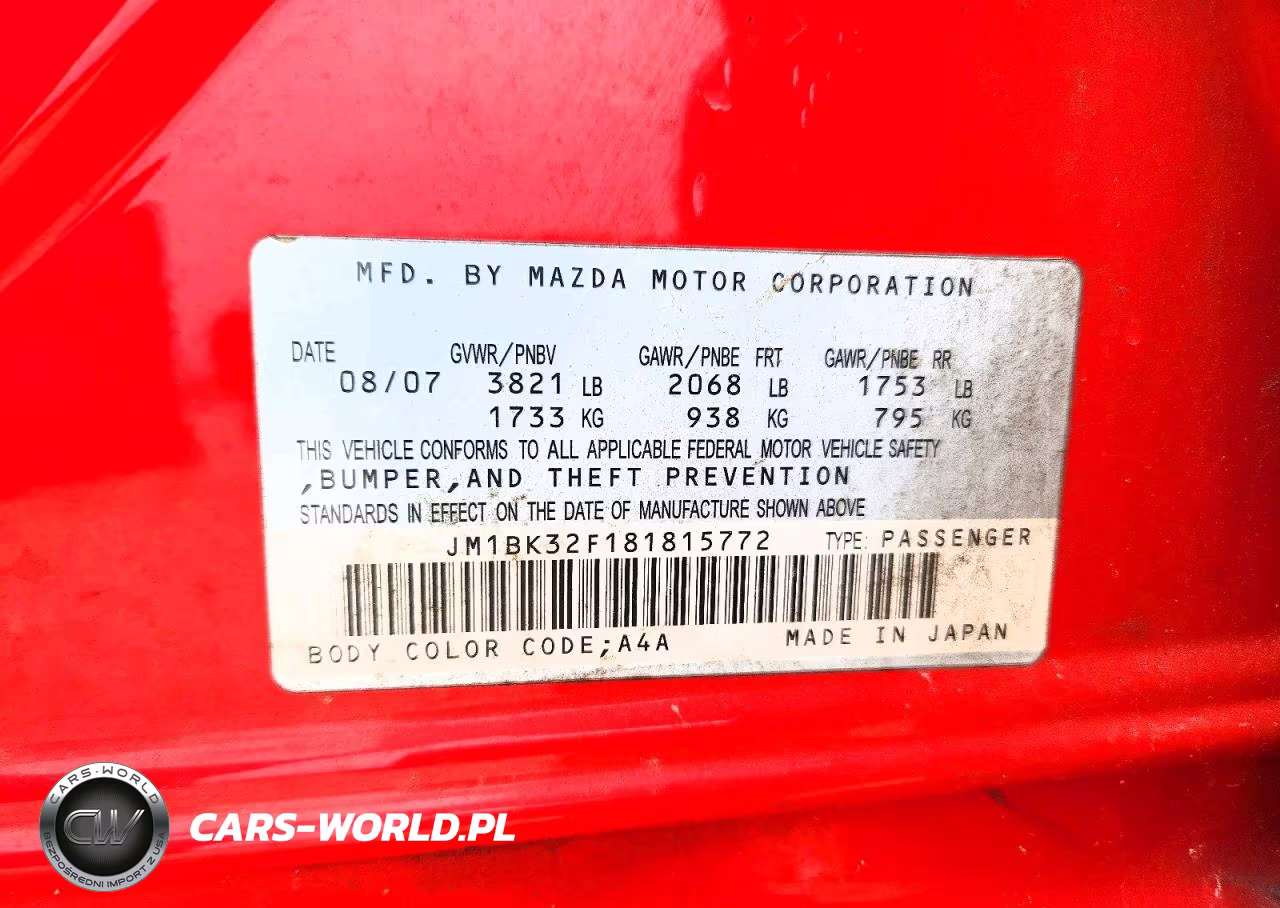 2008 Mazda 3 I VIN:JM1BK32F181815772 - 12
