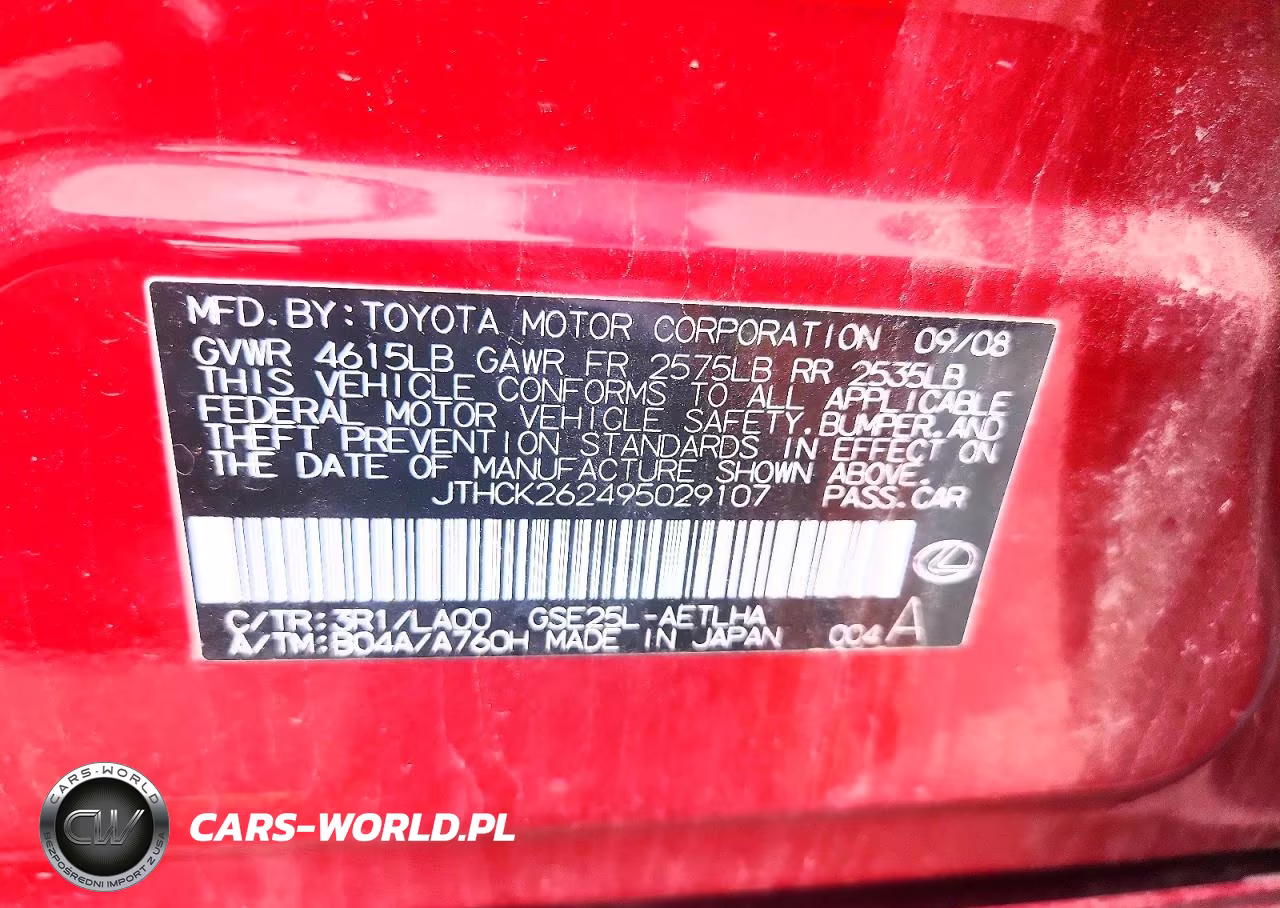 2009 Lexus Is 250 VIN:JTHCK262495029107 - 13