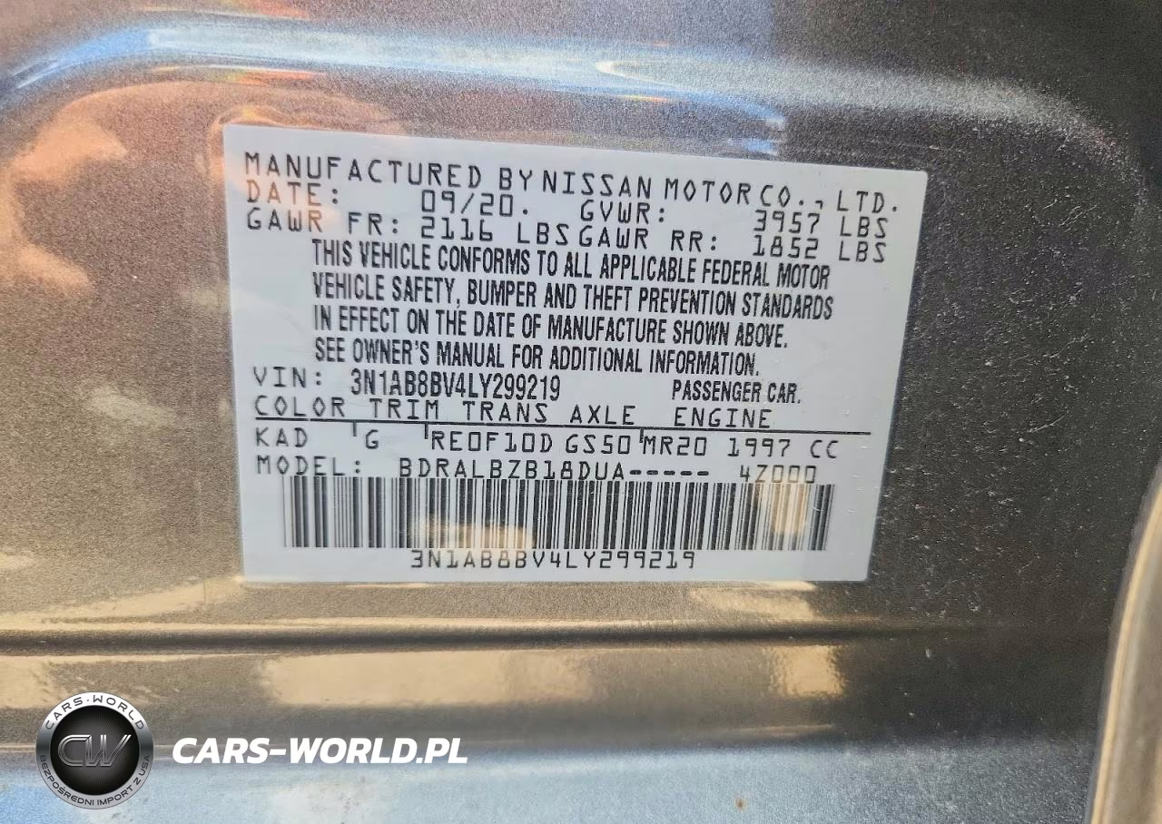 2020 Nissan Sentra S VIN:3N1AB8BV4LY299219 - 12