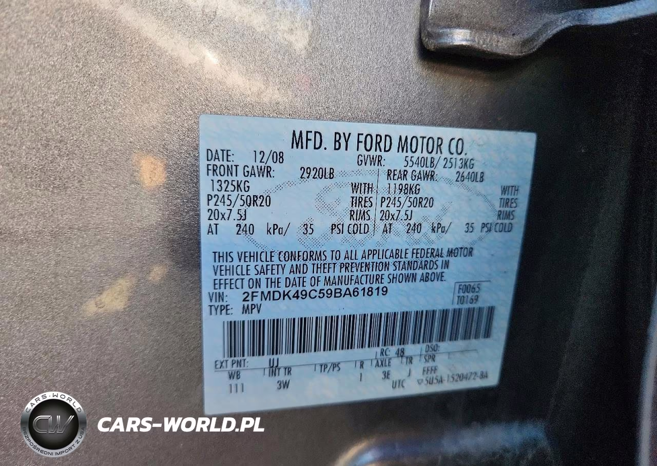 2009 Ford Edge Limited VIN:2FMDK49C59BA61819 - 13
