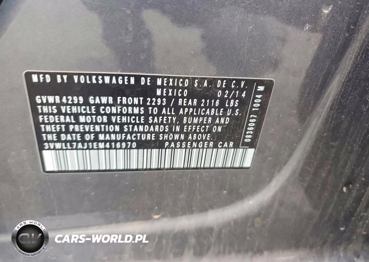 VOLKSWAGEN JETTA TDI VIN:3VWLL7AJ1EM416970 - 12