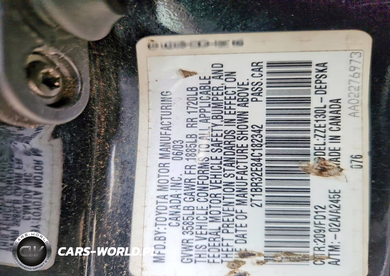 2004 Toyota Corolla S VIN:2T1BR32E84C182342 - 12