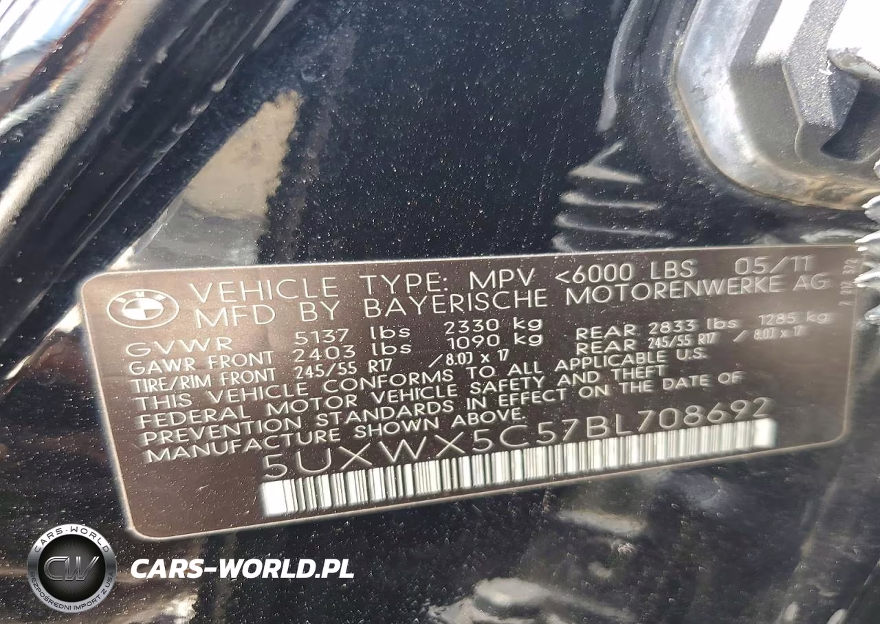 2011 BMW X3 xDrive28I VIN:5UXWX5C57BL708692 - 12
