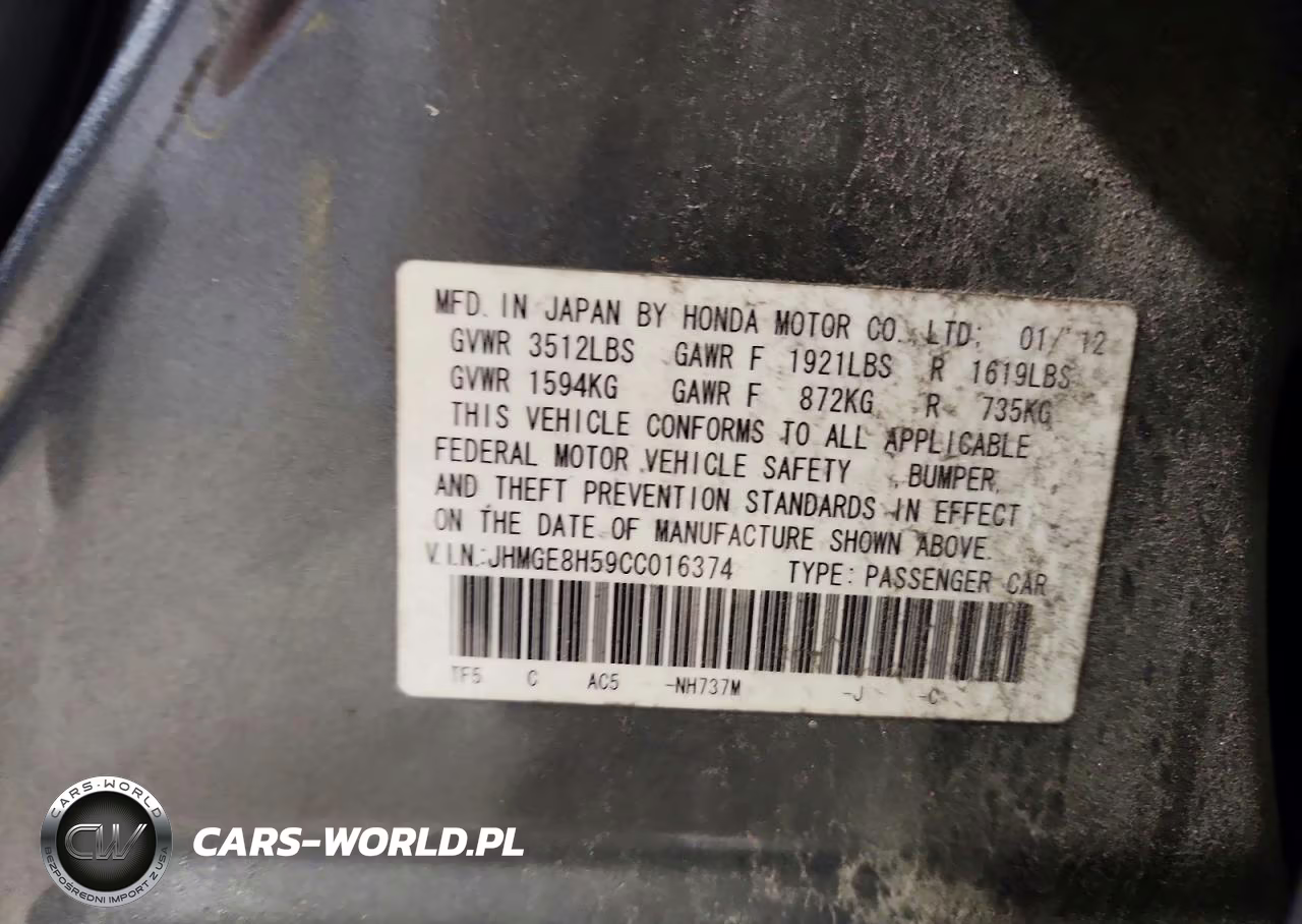 2012 Honda Fit Sport VIN:JHMGE8H59CC016374 - 13