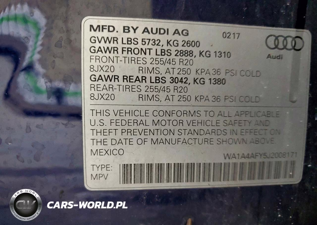 2018 Audi Sq5 Sportback Prestige VIN:WA1A4AFY5J2008171 - 13