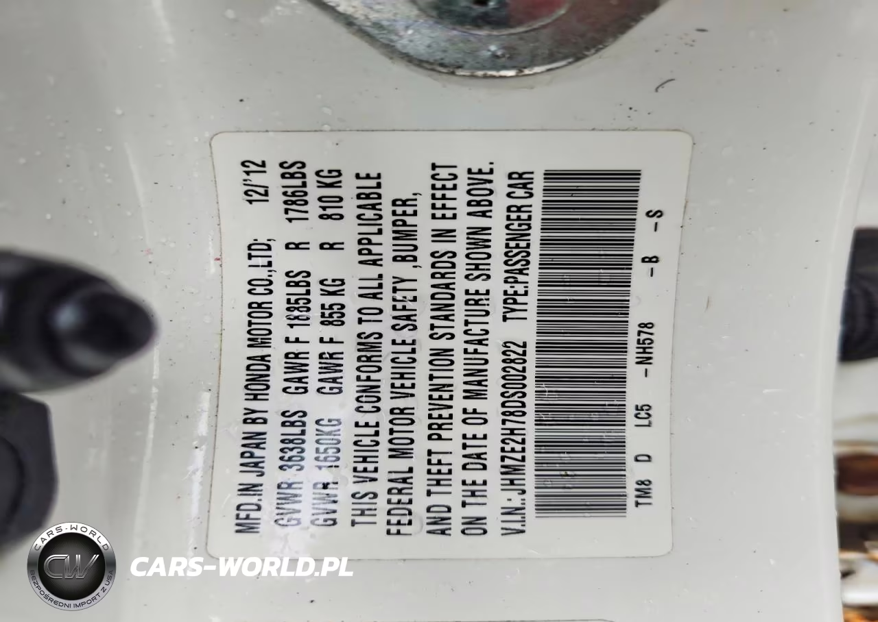 2013 Honda Insight Ex VIN:JHMZE2H78DS002822 - 12