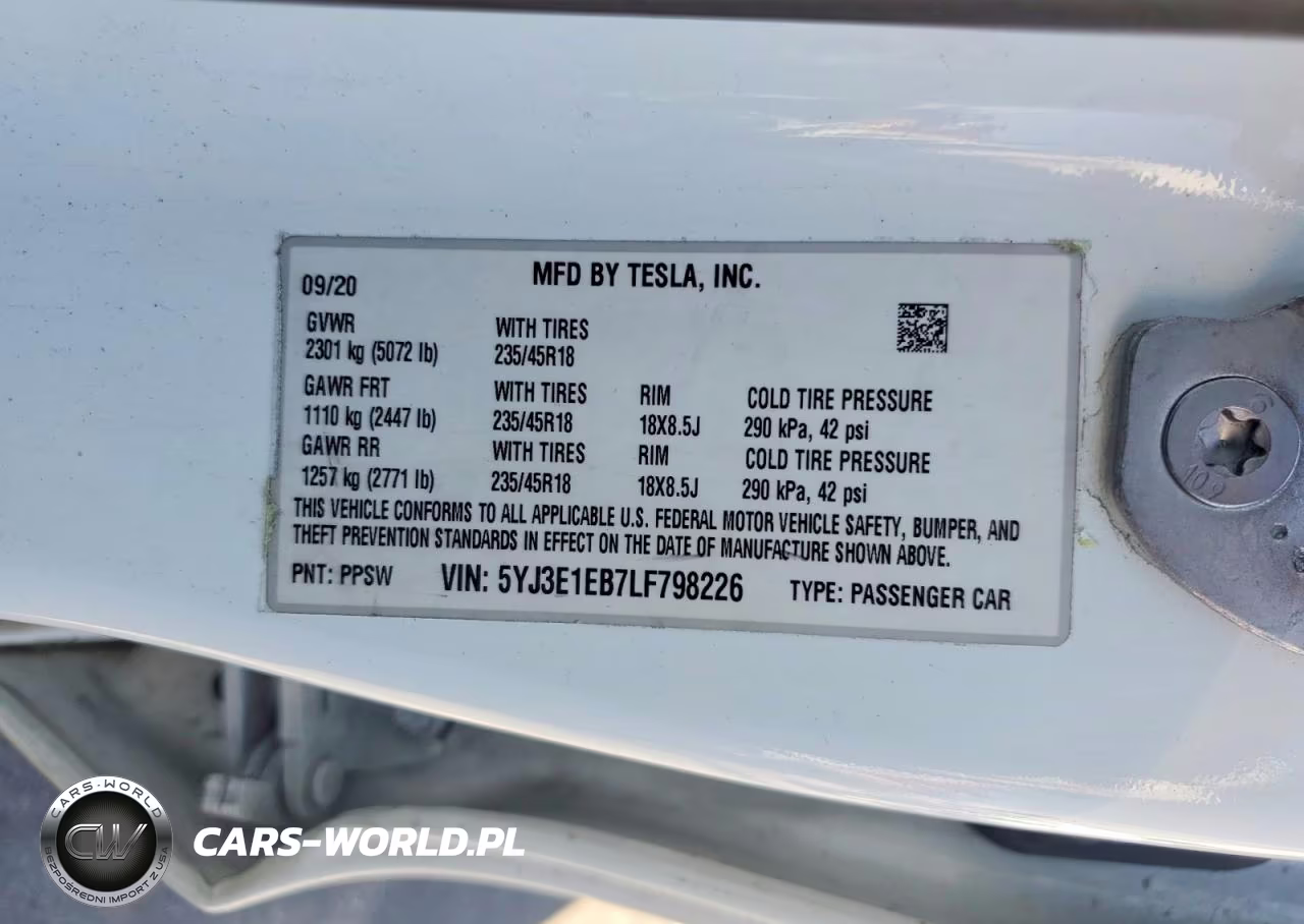 2020 Tesla Model 3 VIN:5YJ3E1EB7LF798226 - 13