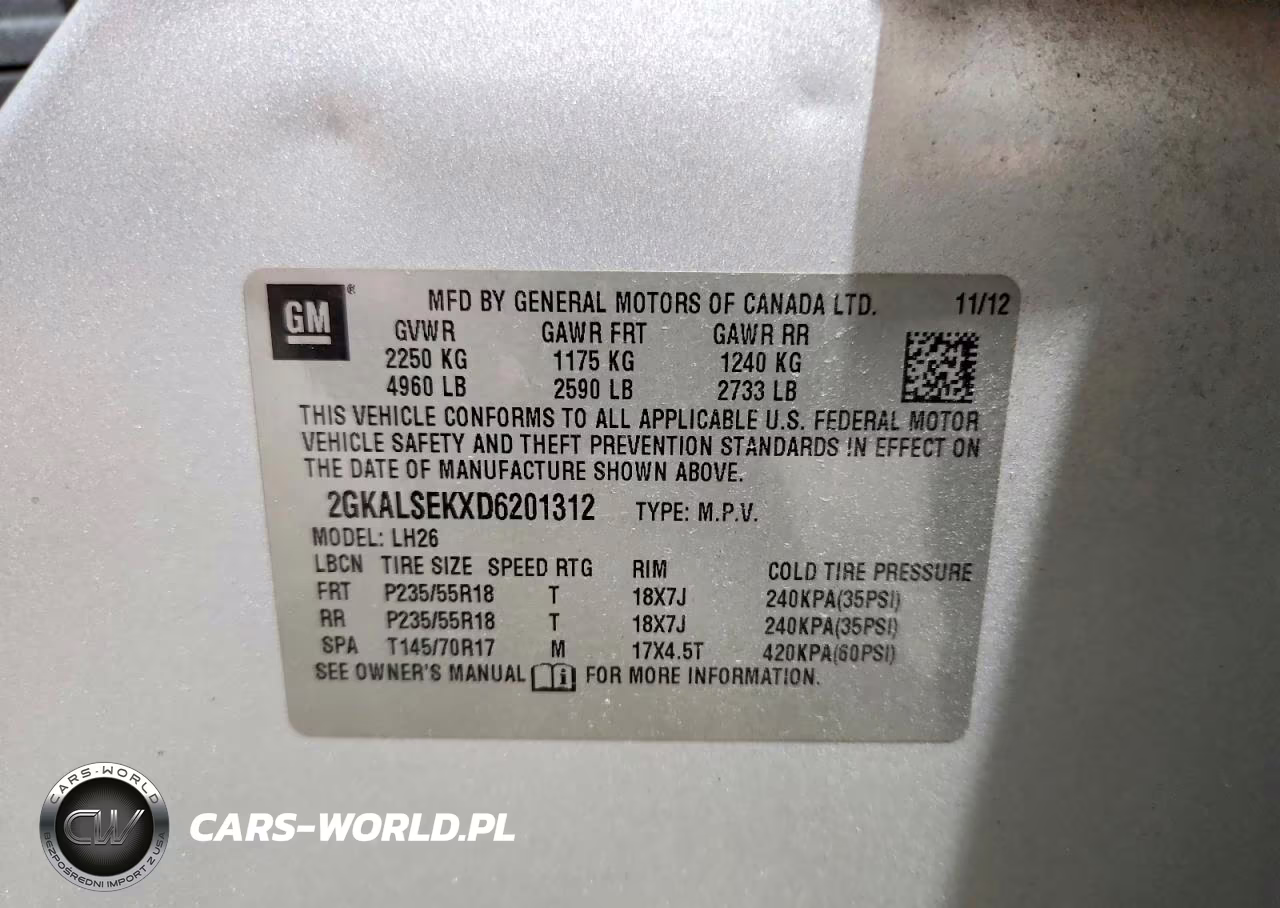 2013 GMC Terrain Sle VIN:2GKALSEKXD6201312 - 14