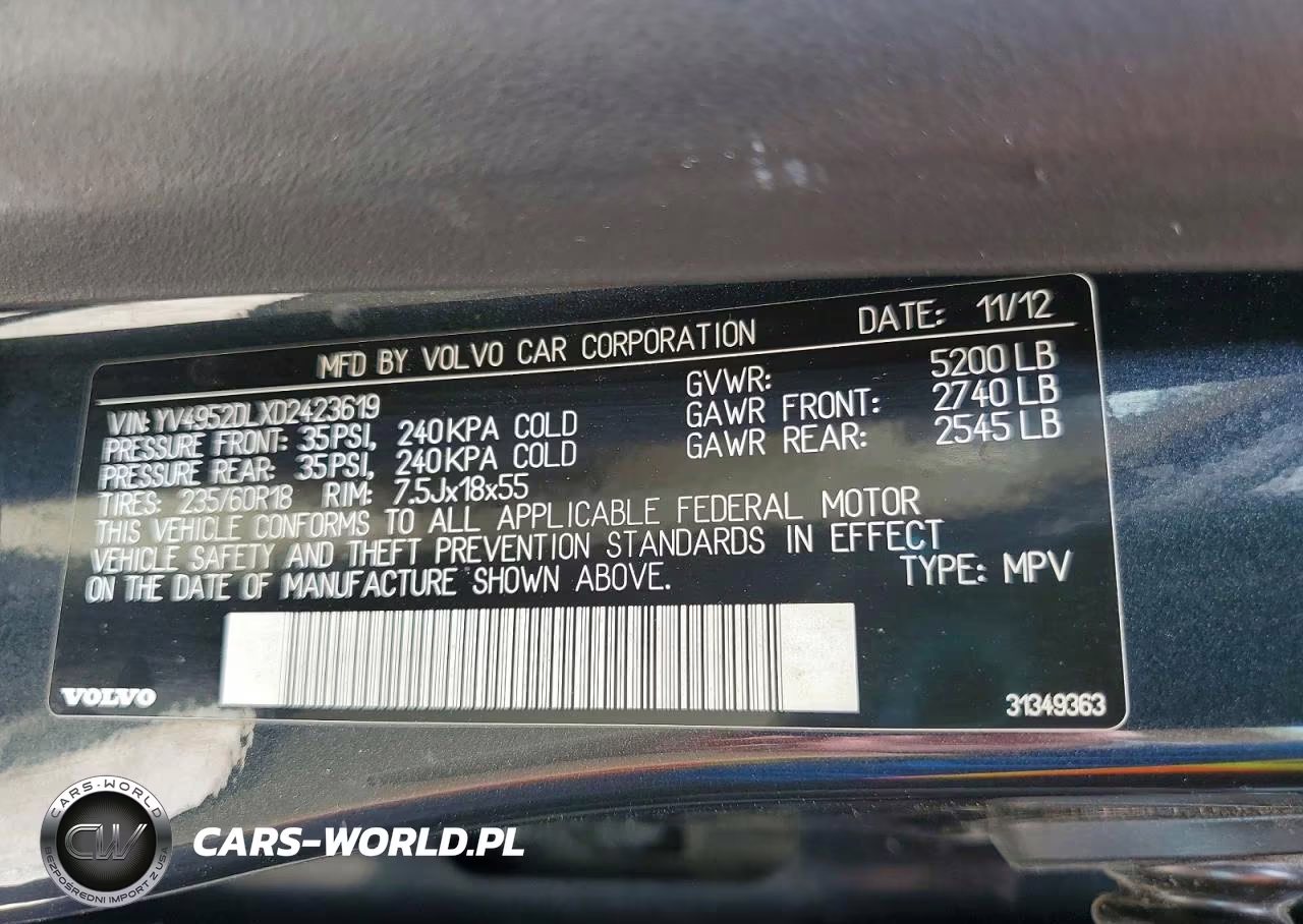 2013 Volvo Xc60 3.2 VIN:YV4952DLXD2423619 - 13