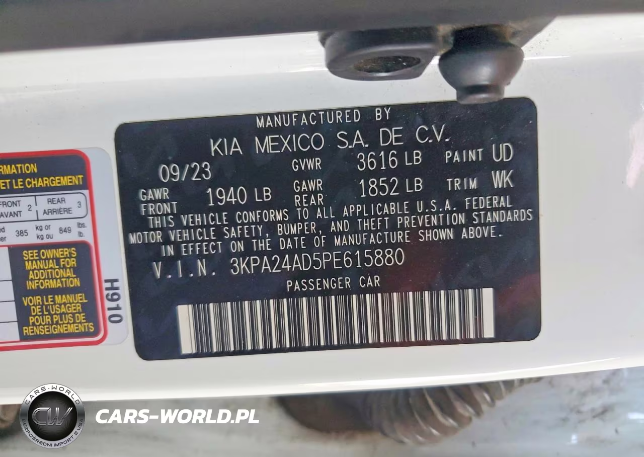 2023 Kia Rio S VIN:3KPA24AD5PE615880 - 12