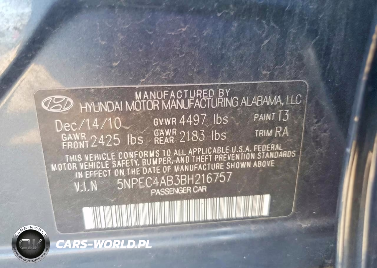 2011 Hyundai Sonata Se 2.0T VIN:5NPEC4AB3BH216757 - 13
