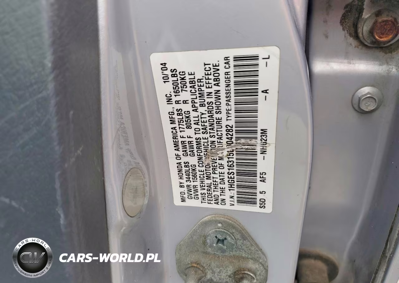 2005 Honda Civic Dx Vp VIN:1HGES16315L004282 - 13