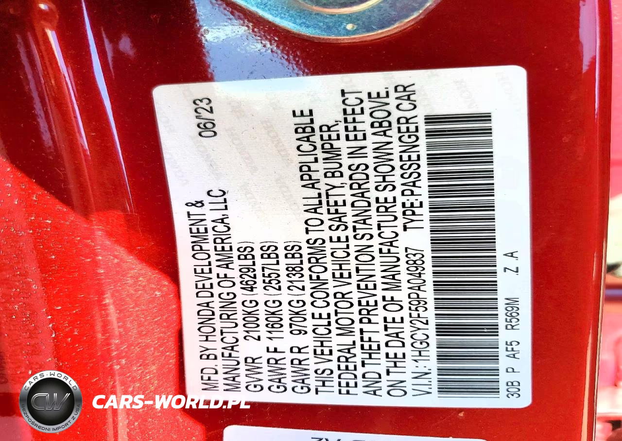 2023 Honda Accord Hybrid Sport VIN:1HGCY2F59PA049837 - 12