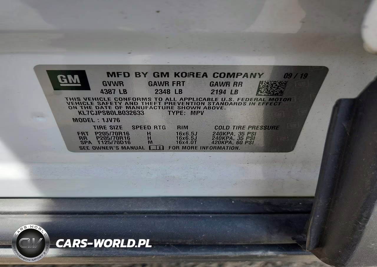 2020 Chevrolet Trax 1Lt VIN:KL7CJPSB0LB032633 - 12