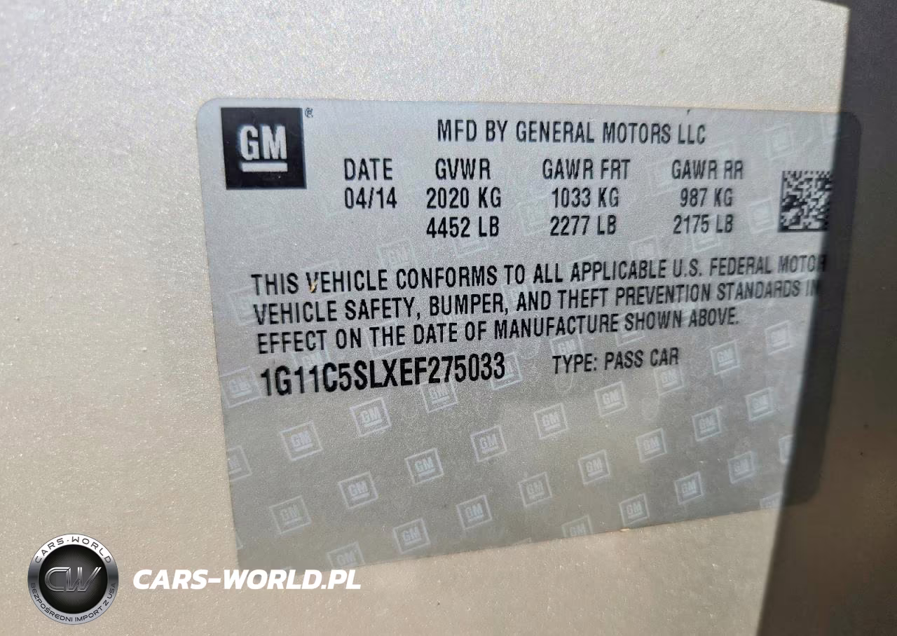 2014 Chevrolet Malibu 1Lt VIN:1G11C5SLXEF275033 - 12