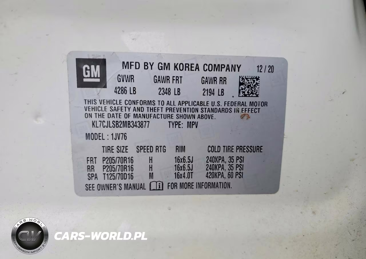 2021 Chevrolet Trax 1Lt VIN:KL7CJLSB2MB343877 - 13