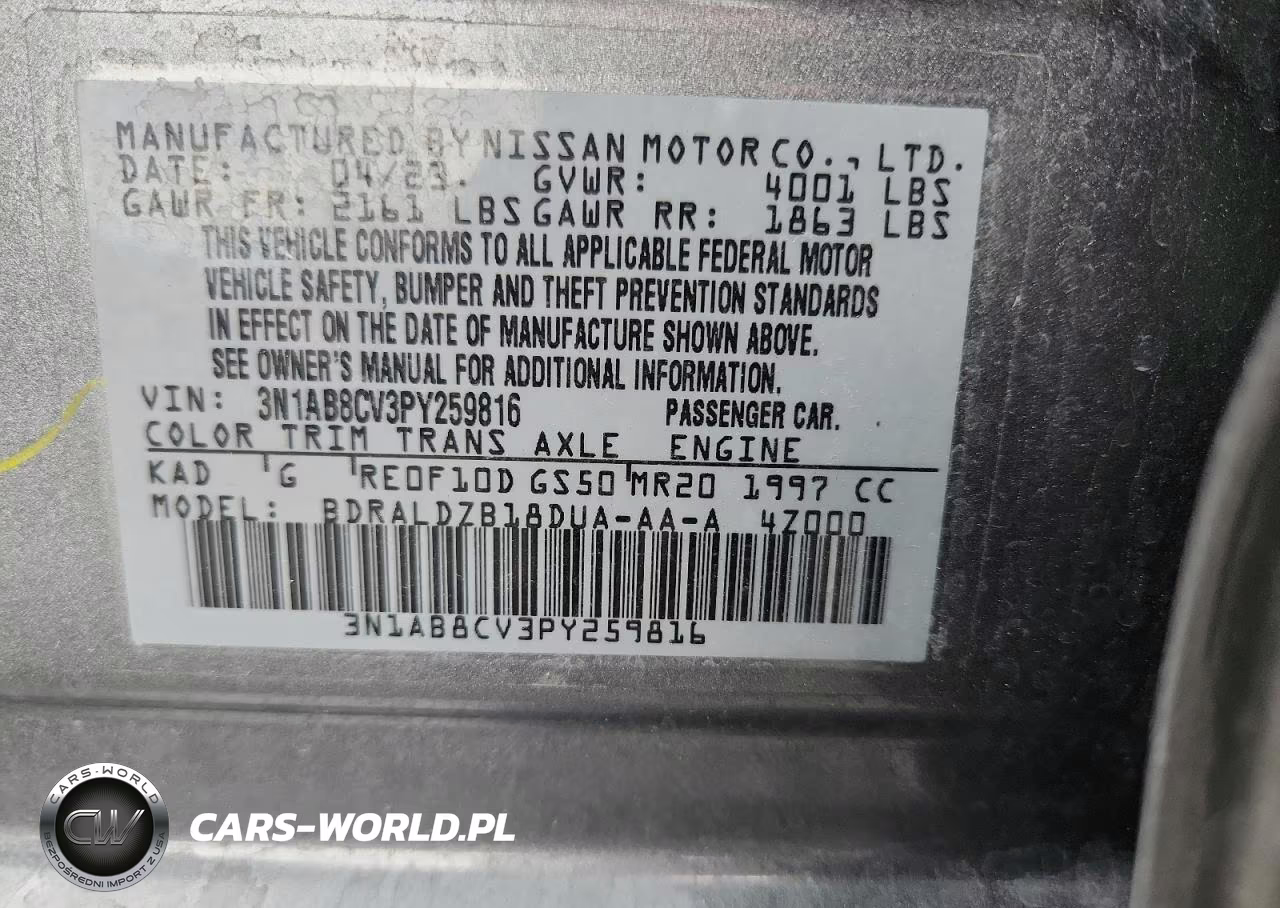 2023 Nissan Sentra Sv VIN:3N1AB8CV3PY259816 - 12