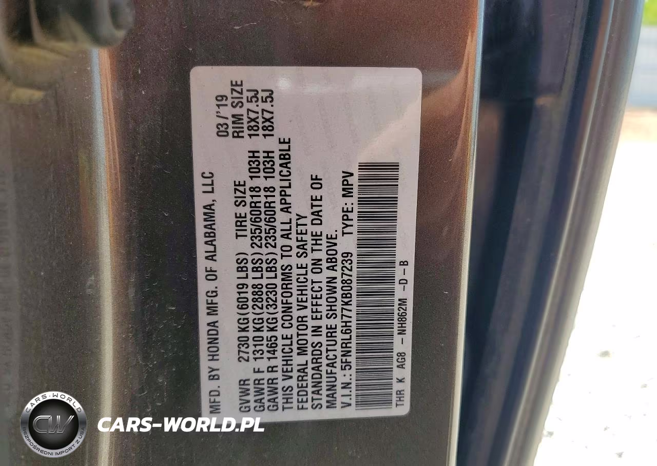 2019 Honda Odyssey Exl VIN:5FNRL6H77KB087239 - 14