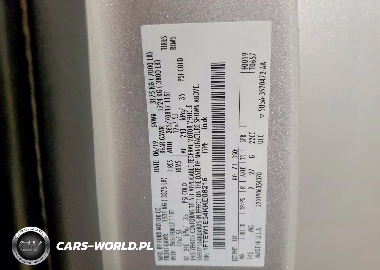 2019 Ford F150 Supercrew VIN:1FTEW1E54KKE08216 - 12